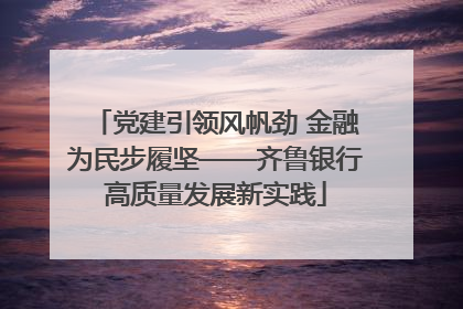 党建引领风帆劲 金融为民步履坚——齐鲁银行高质量发展新实践