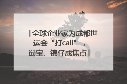 全球企业家为成都世运会“打call”，蜀宝、锦仔成焦点