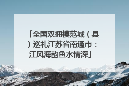 全国双拥模范城（县）巡礼江苏省南通市：江风海韵鱼水情深
