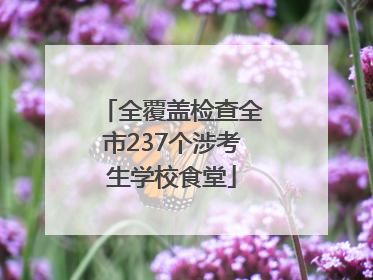 全覆盖检查全市237个涉考生学校食堂
