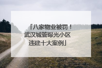 八家物业被罚！武汉城管曝光小区违建十大案例