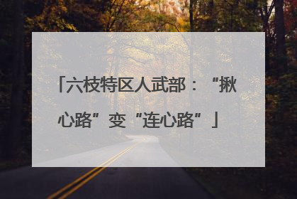 六枝特区人武部：“揪心路”变“连心路”