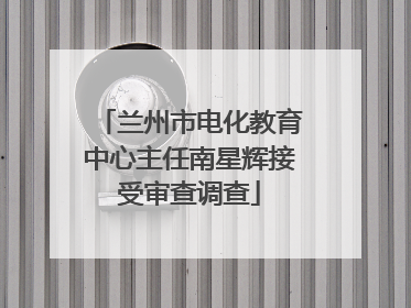 兰州市电化教育中心主任南星辉接受审查调查