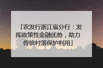 农发行浙江省分行：发挥政策性金融优势，助力传统村落保护利用