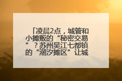 凌晨2点，城管和小摊贩的“秘密交易”？苏州吴江七都镇的“潮汐摊区”让城市管理有了人情味