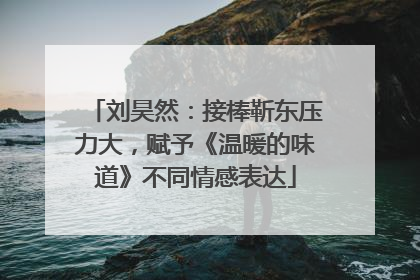 刘昊然：接棒靳东压力大，赋予《温暖的味道》不同情感表达