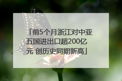 前5个月浙江对中亚五国进出口超200亿元 创历史同期新高
