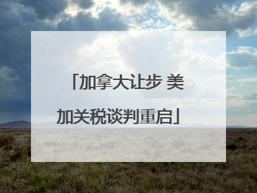 加拿大让步 美加关税谈判重启