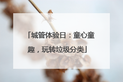 城管体验日：童心童趣，玩转垃圾分类