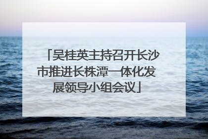 吴桂英主持召开长沙市推进长株潭一体化发展领导小组会议