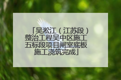 吴淞江（江苏段）整治工程吴中区施工五标段项目闸室底板施工浇筑完成
