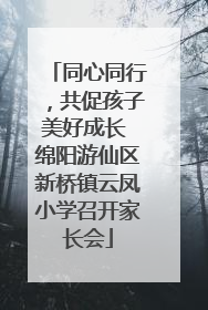 同心同行，共促孩子美好成长 绵阳游仙区新桥镇云凤小学召开家长会