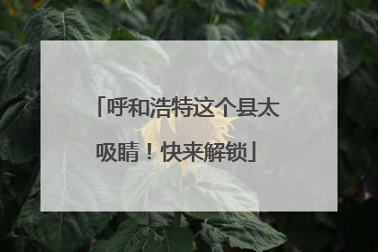 呼和浩特这个县太吸睛！快来解锁