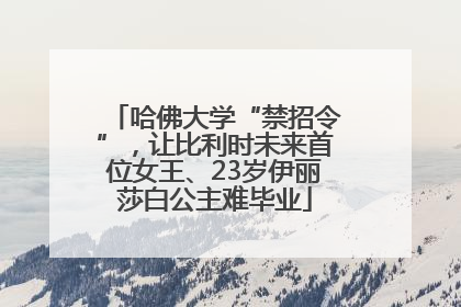 哈佛大学“禁招令”，让比利时未来首位女王、23岁伊丽莎白公主难毕业