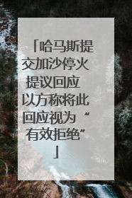 哈马斯提交加沙停火提议回应 以方称将此回应视为“有效拒绝”