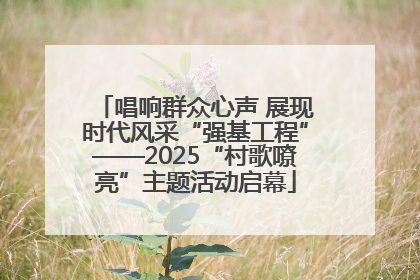 唱响群众心声 展现时代风采“强基工程”——2025“村歌嘹亮”主题活动启幕