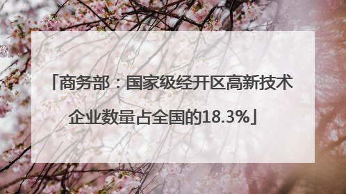 商务部：国家级经开区高新技术企业数量占全国的18.3%