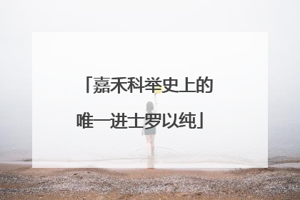 嘉禾科举史上的唯一进士罗以纯