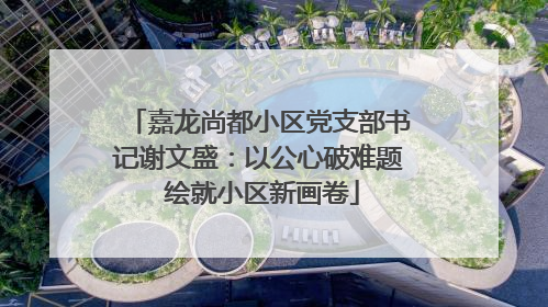 嘉龙尚都小区党支部书记谢文盛：以公心破难题 绘就小区新画卷