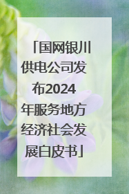 国网银川供电公司发布2024年服务地方经济社会发展白皮书