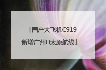 国产大飞机C919新增广州⇌太原航线