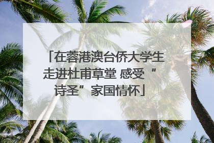 在蓉港澳台侨大学生走进杜甫草堂 感受“诗圣”家国情怀