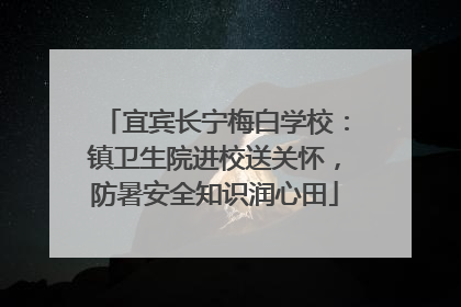 宜宾长宁梅白学校：镇卫生院进校送关怀，防暑安全知识润心田