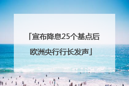 宣布降息25个基点后 欧洲央行行长发声