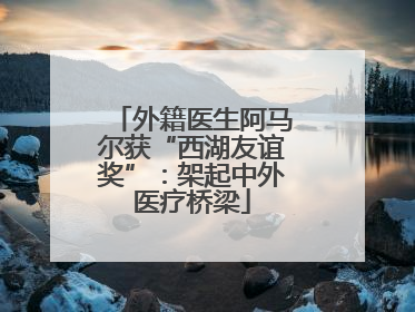 外籍医生阿马尔获“西湖友谊奖”：架起中外医疗桥梁