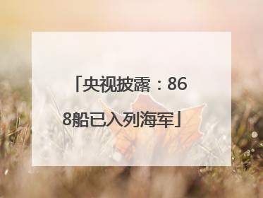 央视披露：868船已入列海军