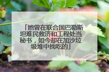 她曾在联合国巴勒斯坦难民救济和工程处当秘书，如今却在加沙垃圾堆中找吃的