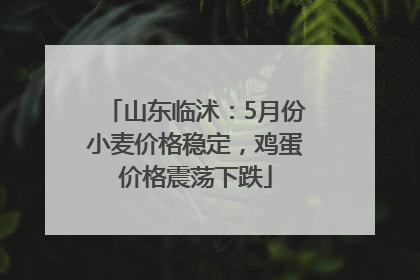 山东临沭：5月份小麦价格稳定，鸡蛋价格震荡下跌
