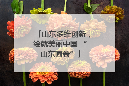 山东多维创新，绘就美丽中国 “山东画卷”