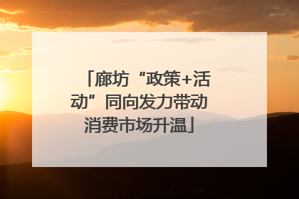廊坊“政策+活动”同向发力带动消费市场升温