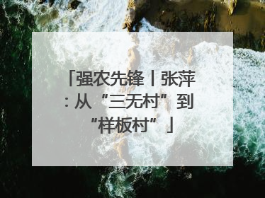 强农先锋丨张萍：从“三无村”到“样板村”