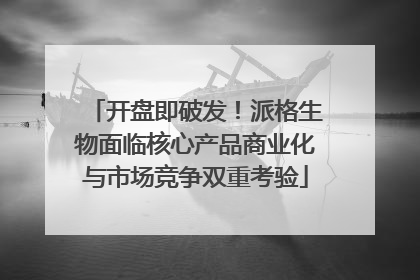 开盘即破发！派格生物面临核心产品商业化与市场竞争双重考验