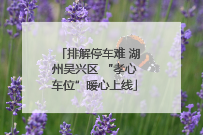 排解停车难 湖州吴兴区 “孝心车位”暖心上线