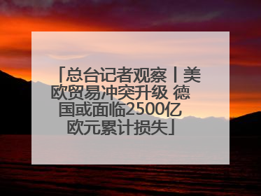 总台记者观察丨美欧贸易冲突升级 德国或面临2500亿欧元累计损失