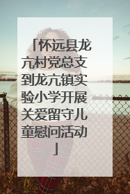 怀远县龙亢村党总支到龙亢镇实验小学开展关爱留守儿童慰问活动