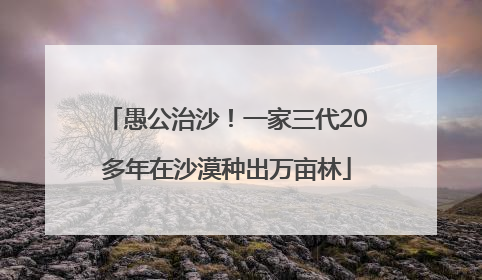 愚公治沙！一家三代20多年在沙漠种出万亩林