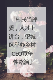 村民当评委，人才上讲台，望城区举办乡村CEO竞争性路演