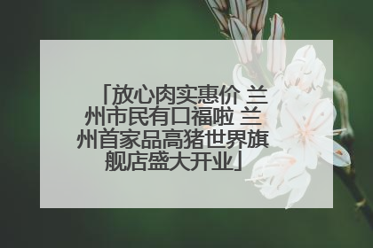 放心肉实惠价 兰州市民有口福啦 兰州首家品高猪世界旗舰店盛大开业