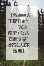 效率较人工提升9倍，“AI大模型+公共资源交易”场景在启东落地