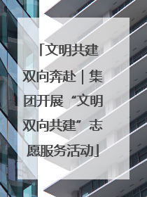 文明共建 双向奔赴｜集团开展“文明双向共建”志愿服务活动