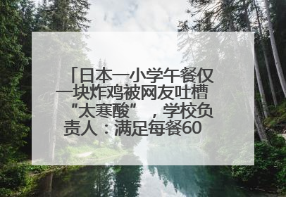 日本一小学午餐仅一块炸鸡被网友吐槽“太寒酸”，学校负责人：满足每餐600千卡的标准