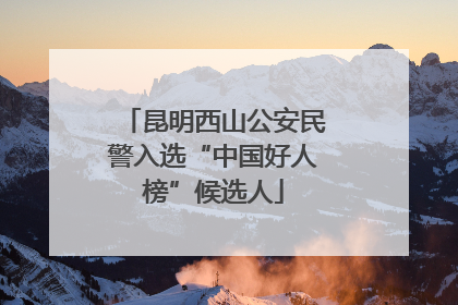 昆明西山公安民警入选“中国好人榜”候选人
