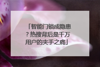 智能门锁成隐患？热搜背后是千万用户的夹手之痛