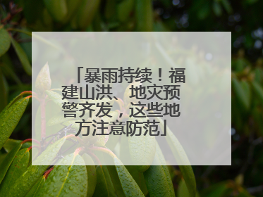 暴雨持续！福建山洪、地灾预警齐发，这些地方注意防范