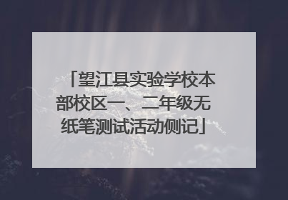 望江县实验学校本部校区一、二年级无纸笔测试活动侧记