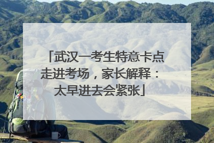 武汉一考生特意卡点走进考场，家长解释：太早进去会紧张